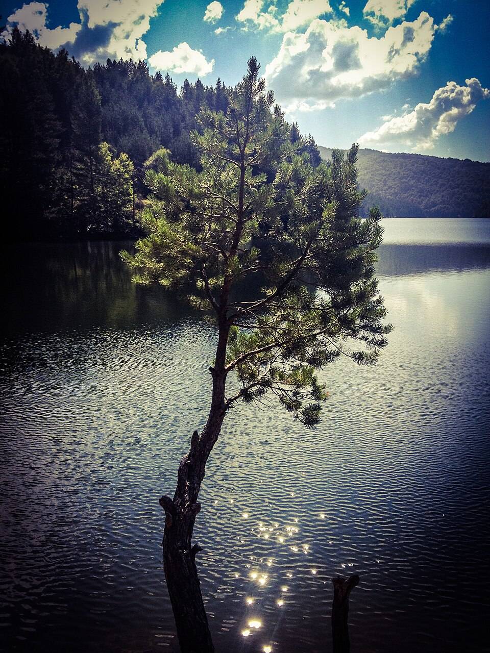 Berovské jezero v horách Maleševa