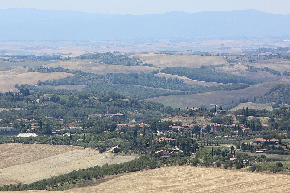 Toskánský západ slunce nad Crete Senesi