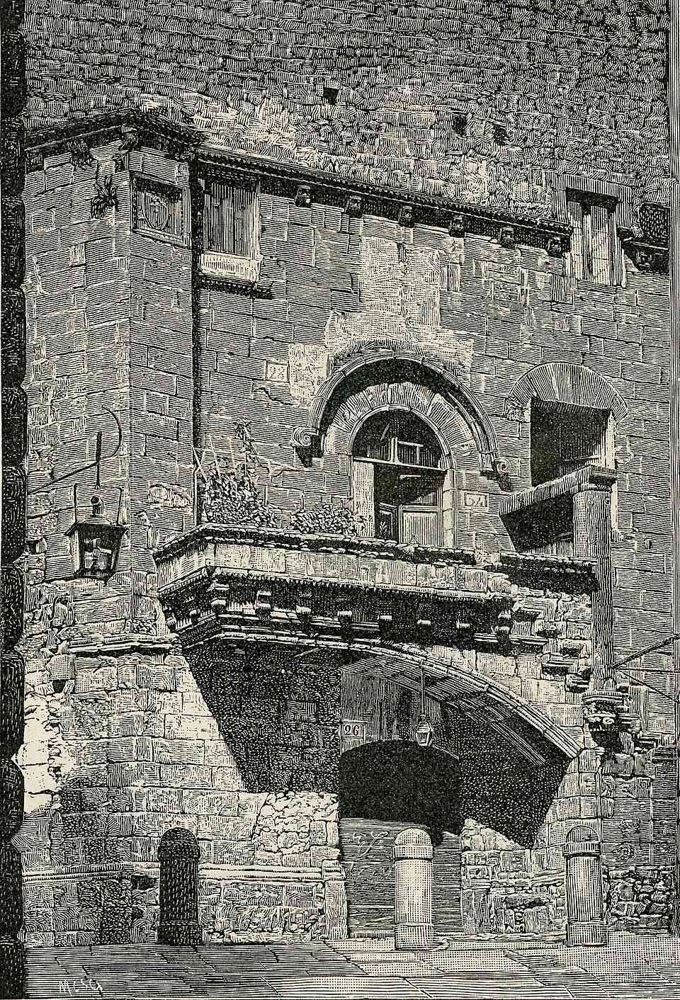 Balkon Casa Poscia ve středověkém Viterbu
