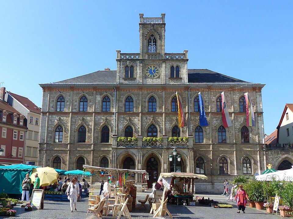 Radnice na náměstí Markt ve Výmaru