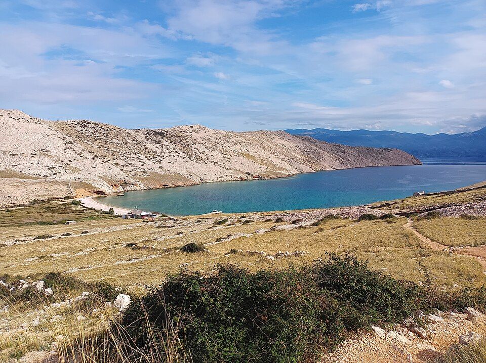 Pohled na zátoku Vela Luka u Bašky