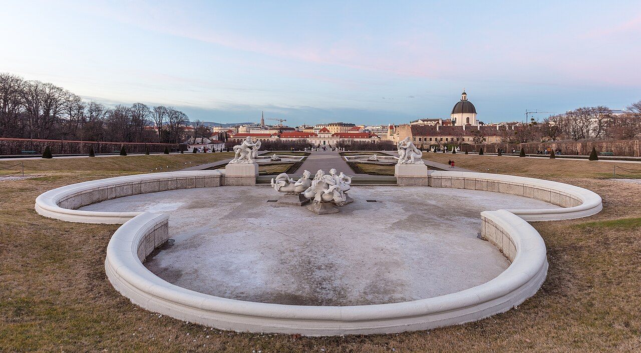 Zámek Belvedere ve Vídni s barokní zahradou