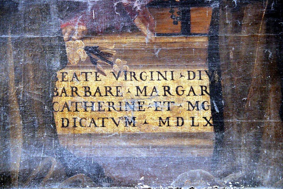 Madonna s dítětem mezi světicemi, 1560 — obraz z kostela Santissima Trinità ve Vitorchiano