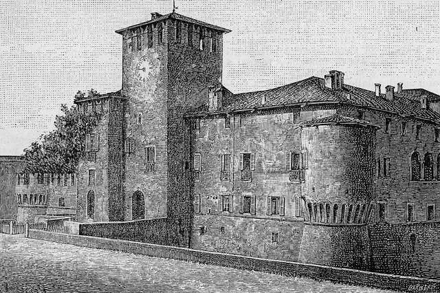 Fontanellato: vodní hrad s tajnou freskovou komorou Correggia