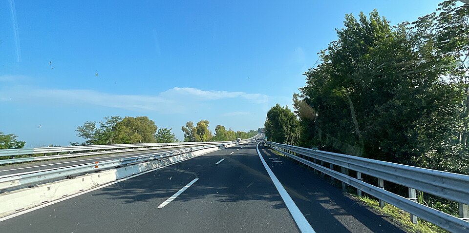 Dálnice A14 v Itálii u Ascoli Piceno
